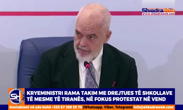 VIDEO – “Vala e dhunës po fshihet nën ‘petkun’ e studentëve”, kryeministri Rama takim me drejtues shkollash…