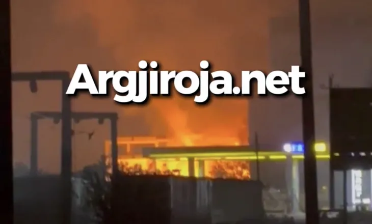 Zjarr i madh në Gjirokastër, shkrumbohet magazina