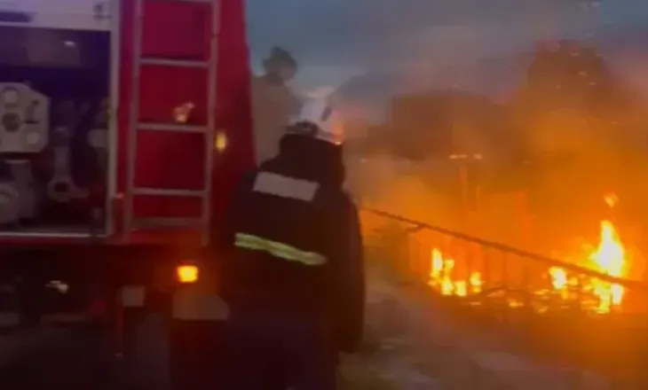 Zjarr pranë liqenit të Viroit në Gjirokastër, zjarrfikësit neutralizojnë flakët (VIDEO)