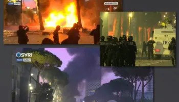 Zjarr te Kryeministria/ I vihet flaka kioskës në bulevardin ‘Dëshmorët e Kombit’, përballë Piramidës