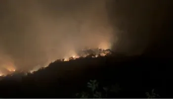 Zjarri përfshin fshatin Kotë në Selenicë, flakët i afrohen banesave (VIDEO)